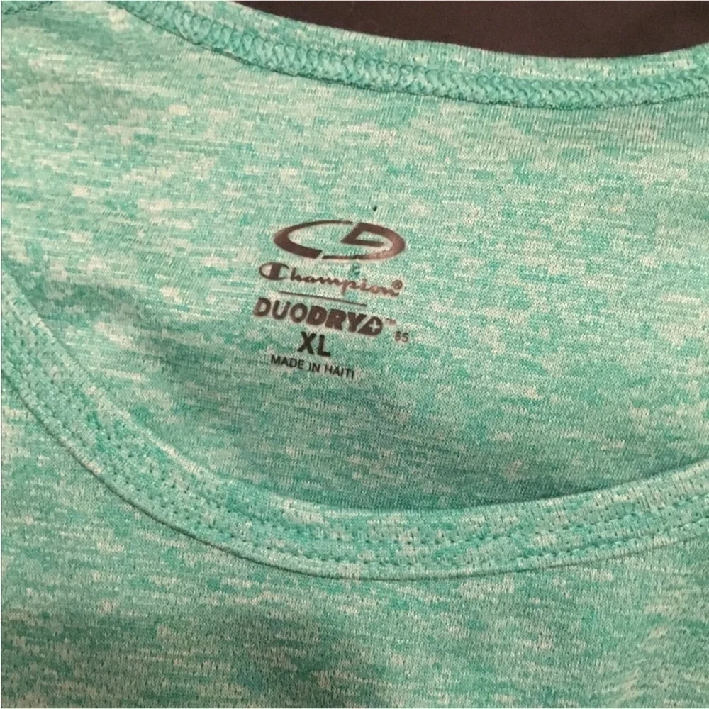 Champion Duodry short sleeve athletic tee Womans size XL green & gray - Picture 14 of 16